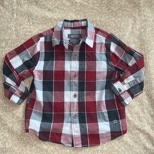 24 Months Boys Long Sleeve Kenneth Cole Reaction Button Up Plaid Shirt